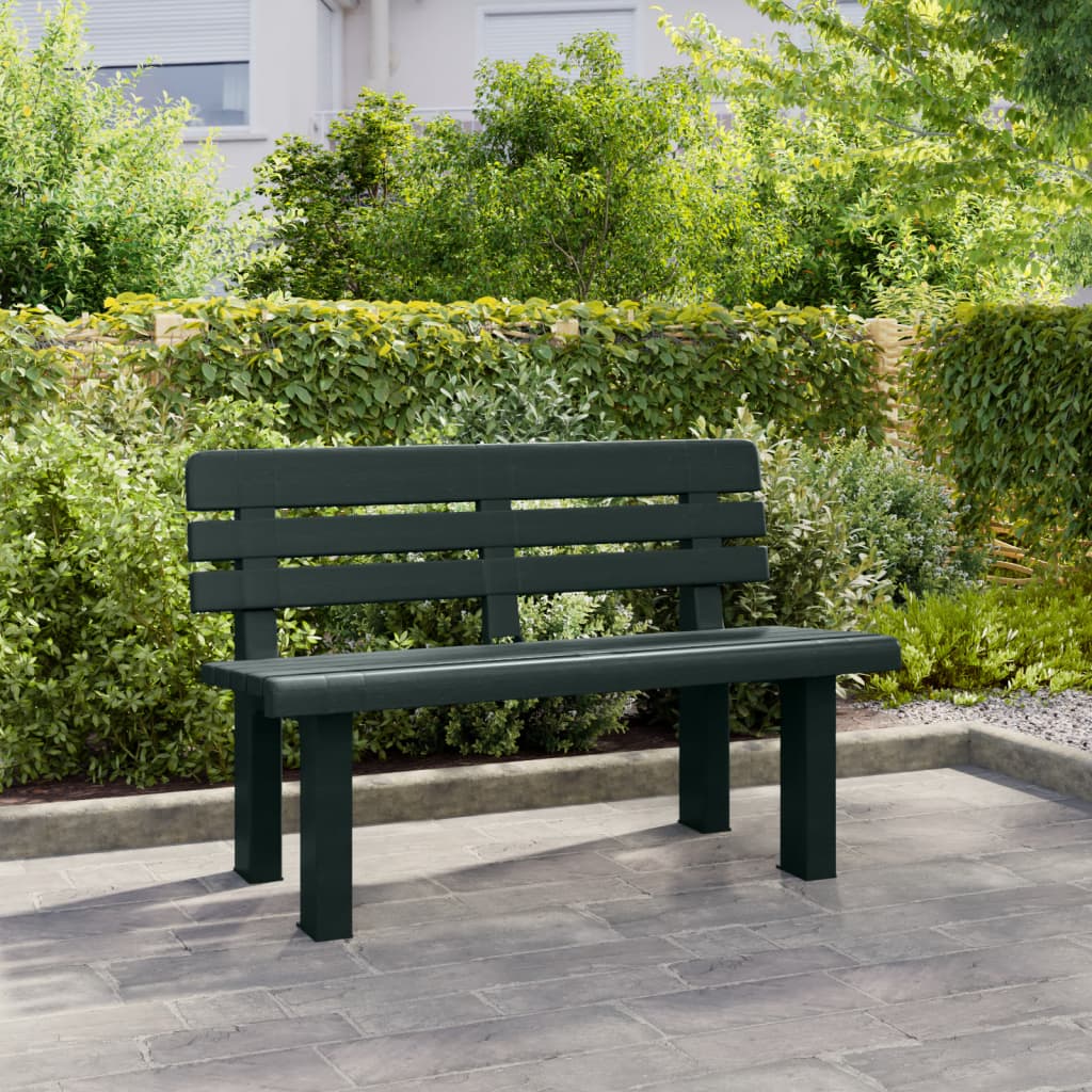 Green Polypropylene Garden Bench 110x52x71 cm - Sturdy & Stylish