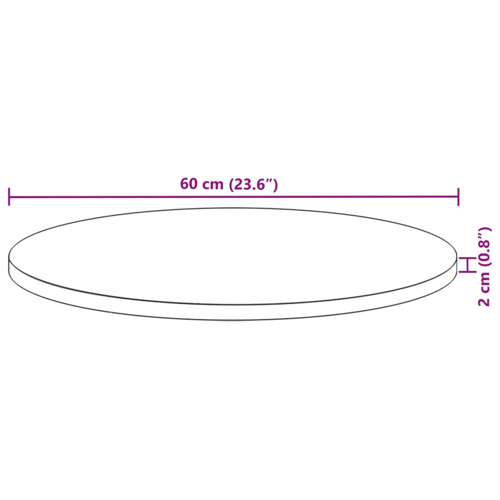 Round Acacia Wood Table Top Ø60cm – Solid & Stylish Design