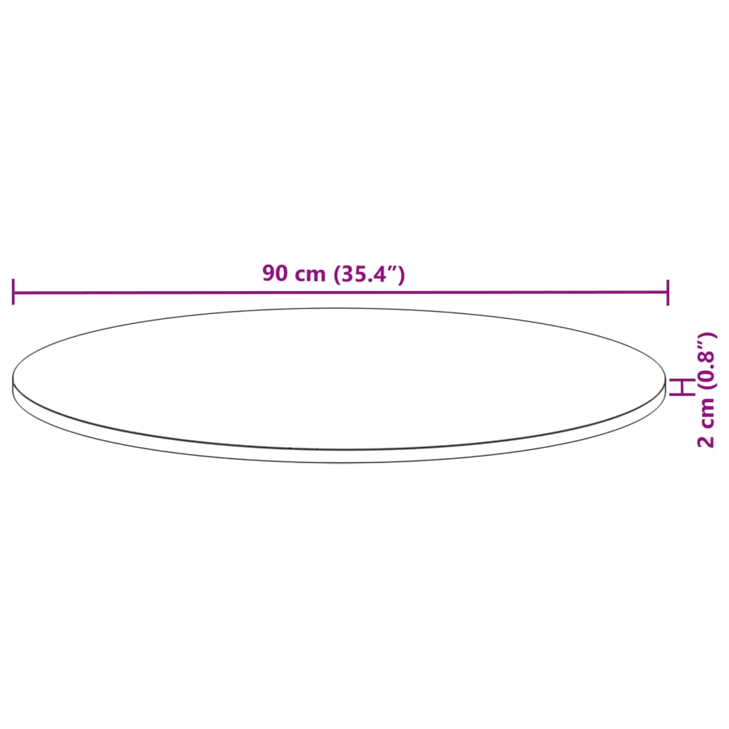 Solid Wood Acacia Round Table Top Ø90x2 cm – Stylish & Durable