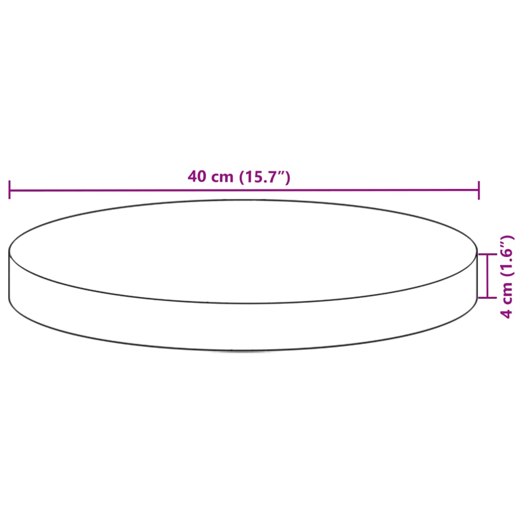 Acacia Solid Wood Table Top Round Ø40x4 cm - Natural Finish