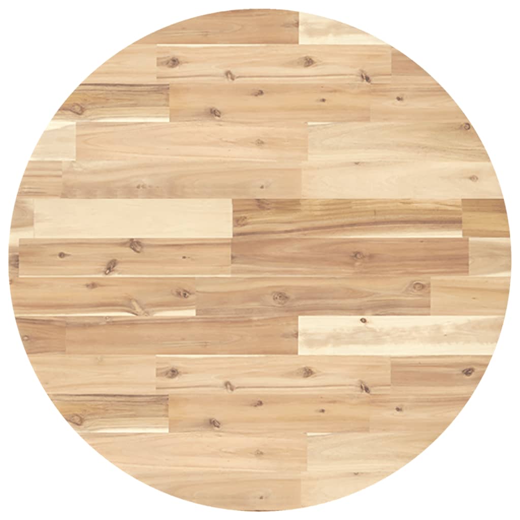 Solid Acacia Wood Round Table Top Ø70cm - Natural Finish