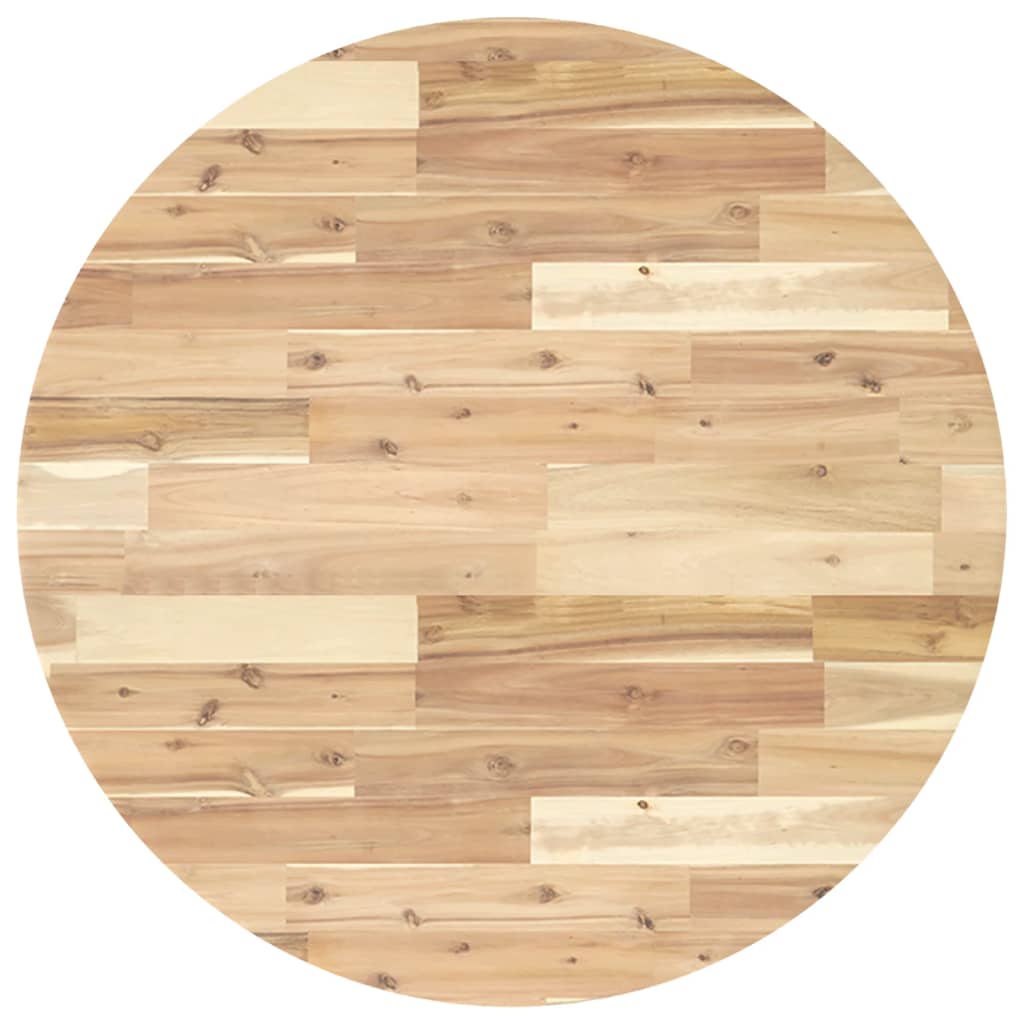 Round Solid Acacia Wood Table Top Ø80x4 cm - Natural Finish