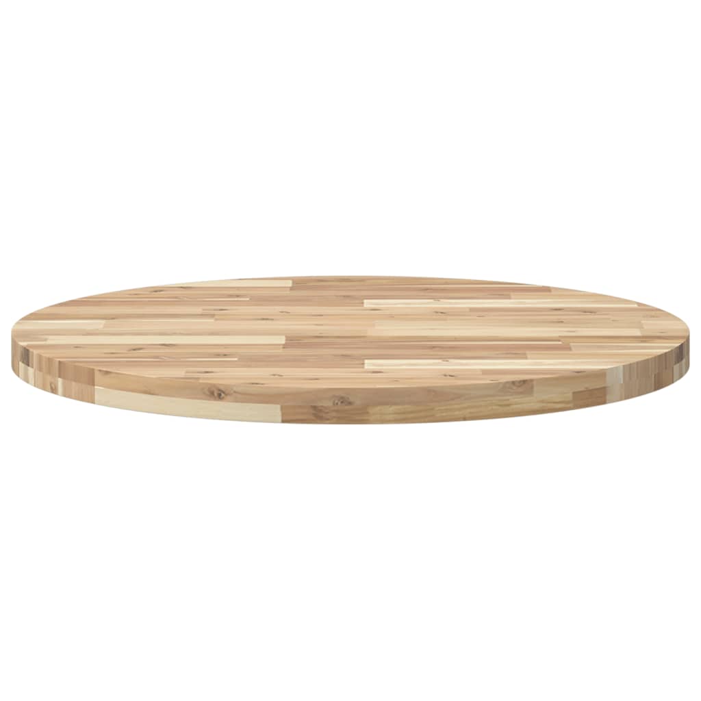 Round Solid Acacia Wood Table Top Ø80x4 cm - Natural Finish