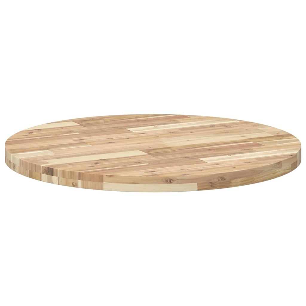 Round Solid Acacia Wood Table Top Ø80x4 cm - Natural Finish