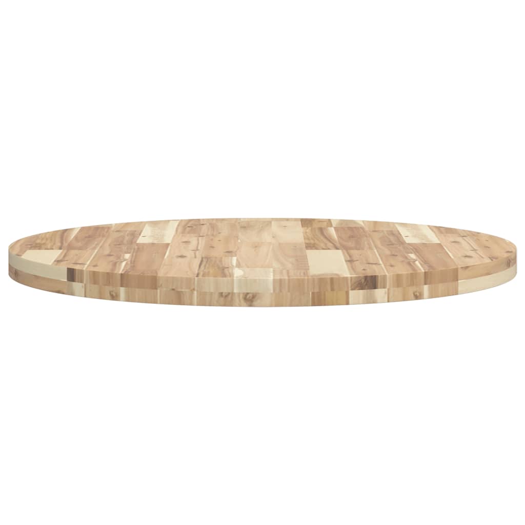 Round Solid Acacia Wood Table Top Ø80x4 cm - Natural Finish