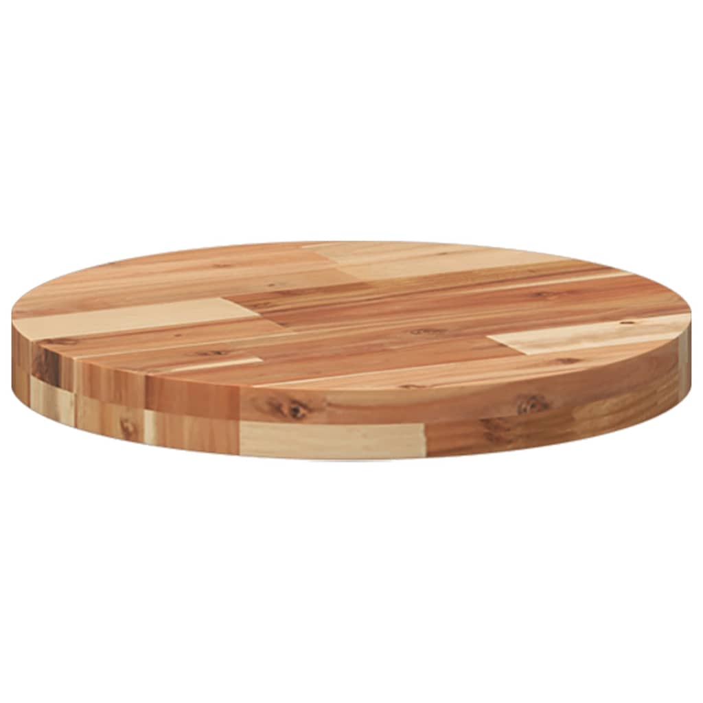 Solid Acacia Wood Round Table Top Ø40x4 cm - Natural Finish