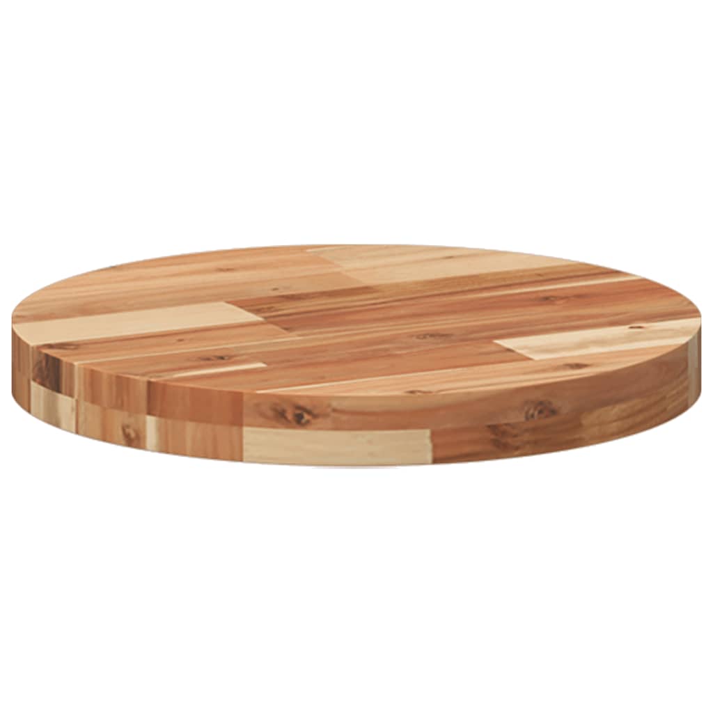 Solid Acacia Wood Round Table Top Ø40x4 cm - Natural Finish
