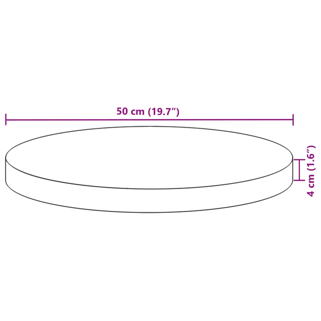 Round Acacia Wood Table Top Ø50x4 cm - Solid & Stylish