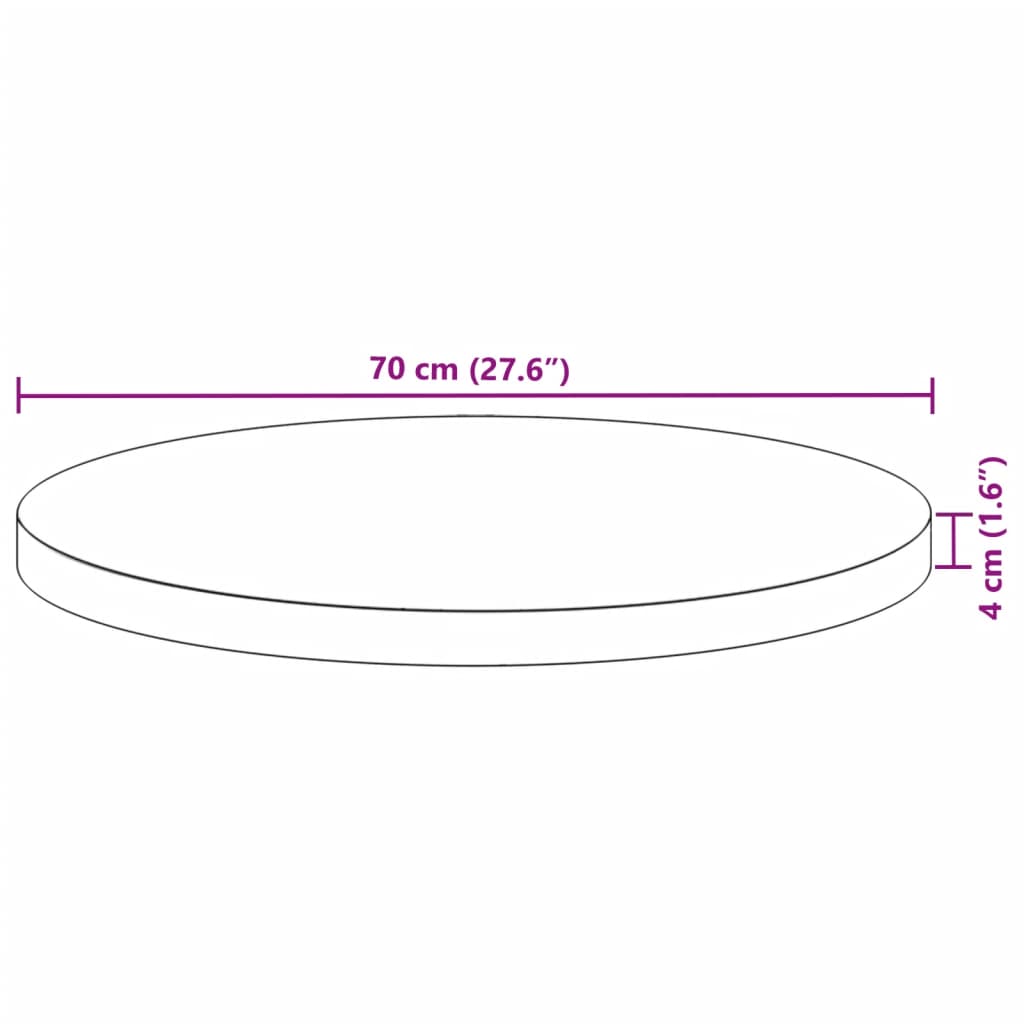 Round Solid Acacia Wood Table Top Ø70x4 cm | Natural Finish