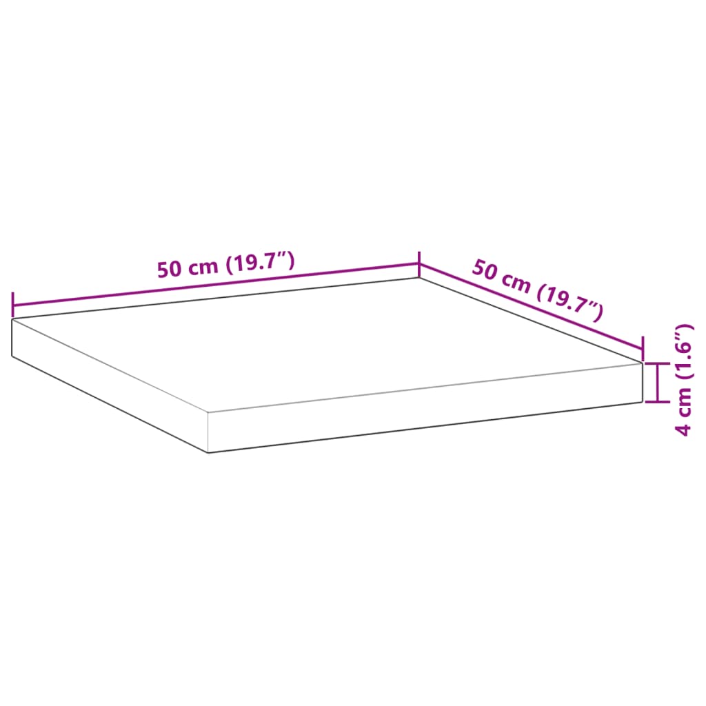 Solid Acacia Table Top Square 50x50x4 cm - Durable & Stylish
