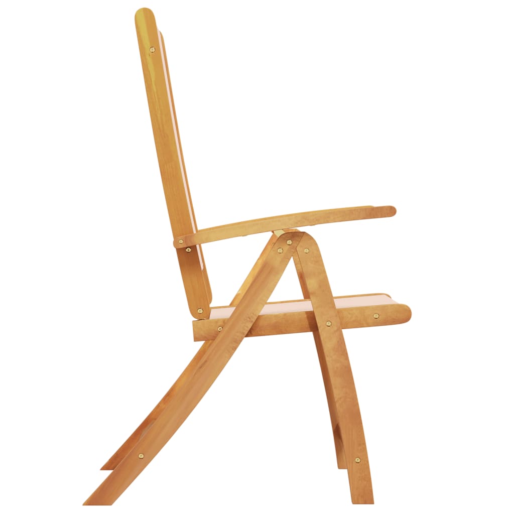 Folding Garden Chairs Set, 2 pcs, Acacia Wood & Textilene Fabric