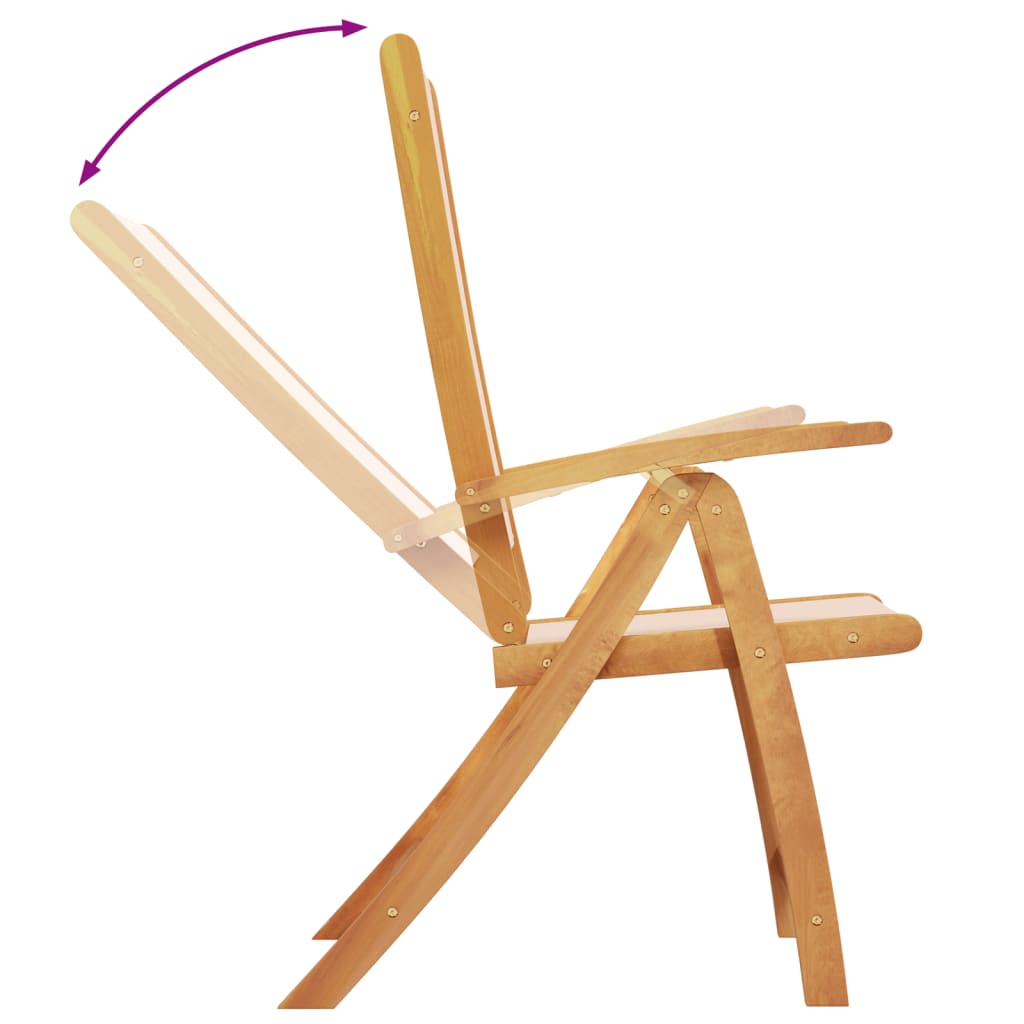Folding Garden Chairs Set, 2 pcs, Acacia Wood & Textilene Fabric