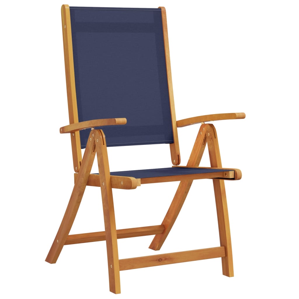 Acacia Wood & Textilene Folding Garden Chairs Set of 2