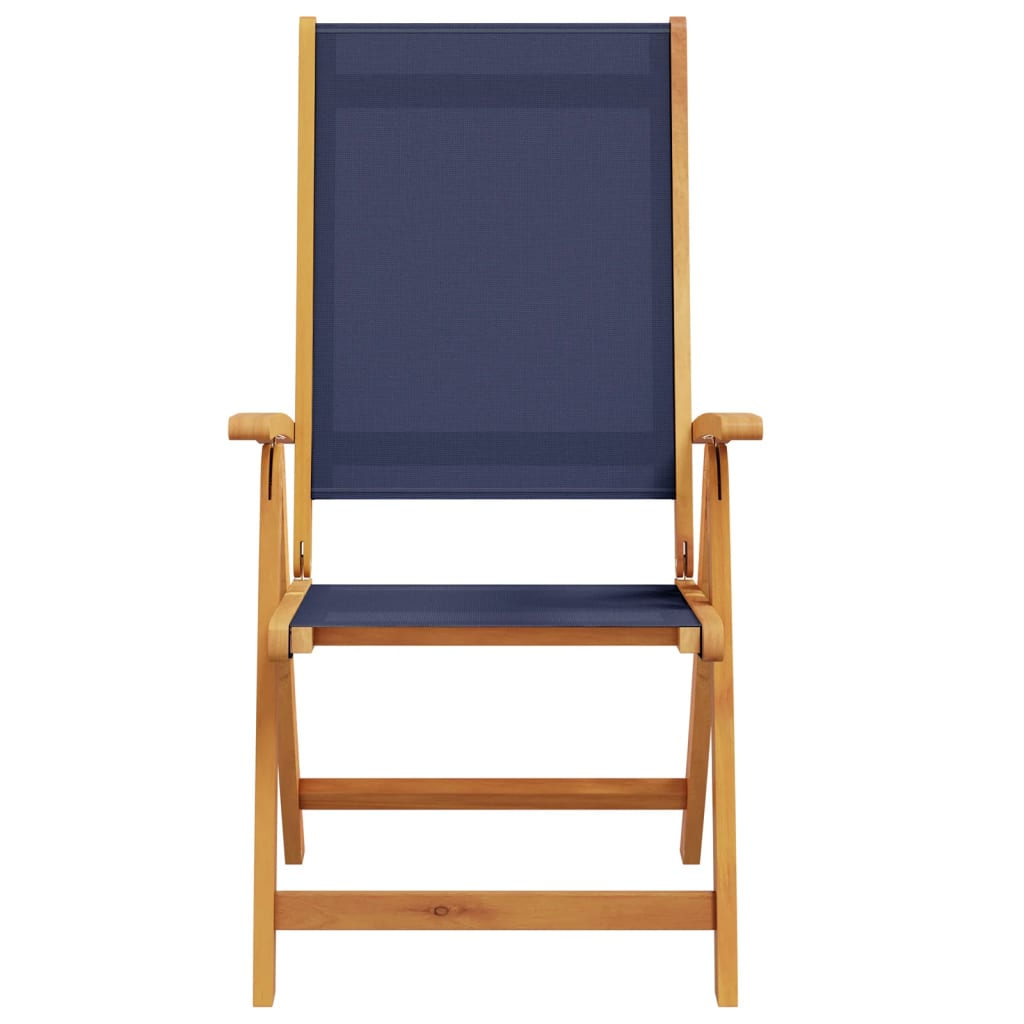 Acacia Wood & Textilene Folding Garden Chairs Set of 2