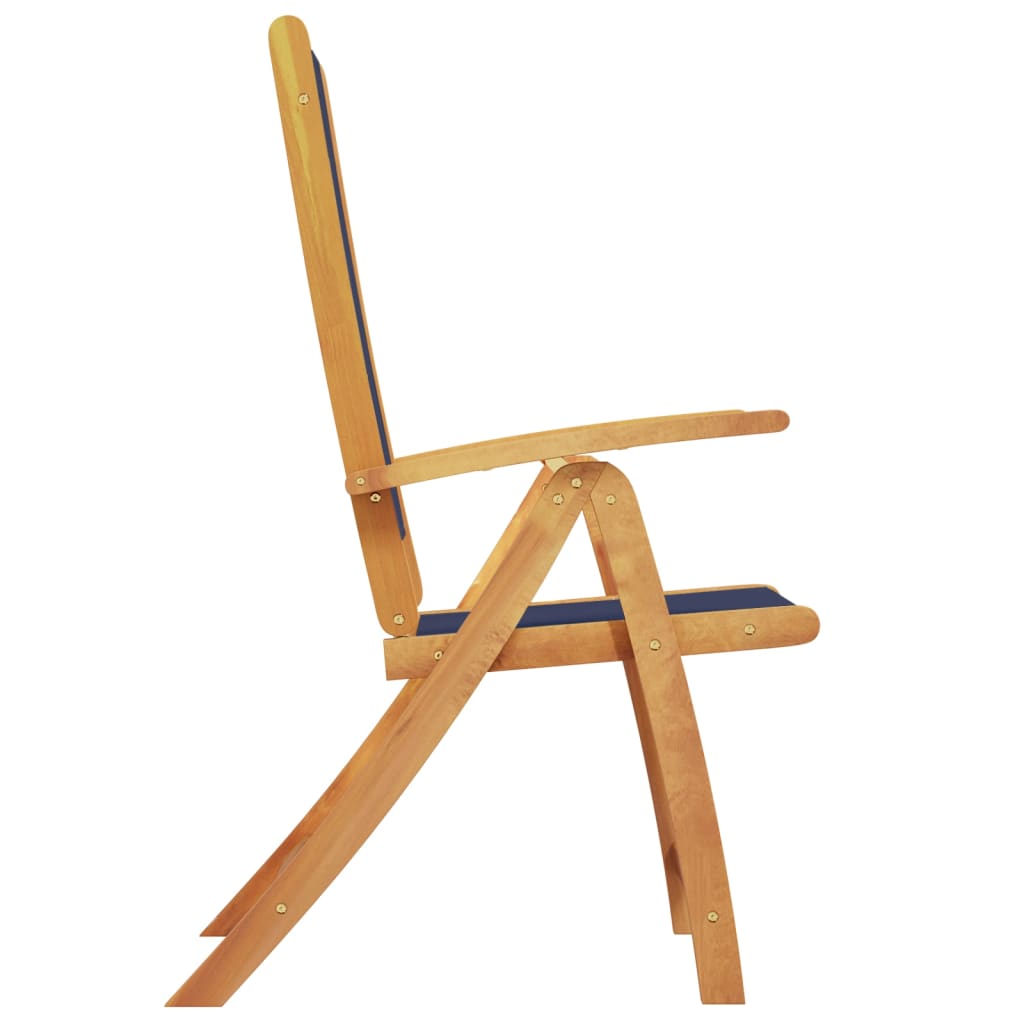 Acacia Wood & Textilene Folding Garden Chairs Set of 2