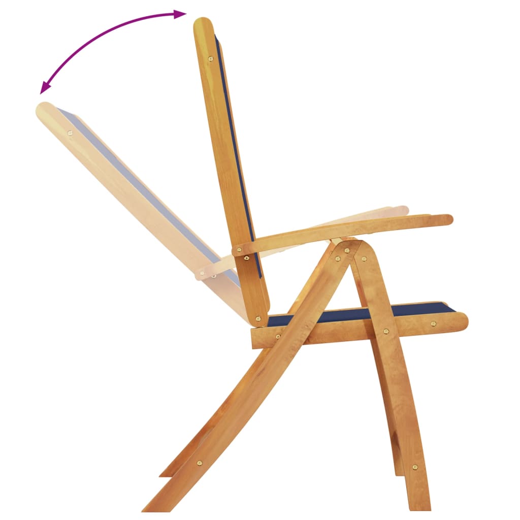 Acacia Wood & Textilene Folding Garden Chairs Set of 2