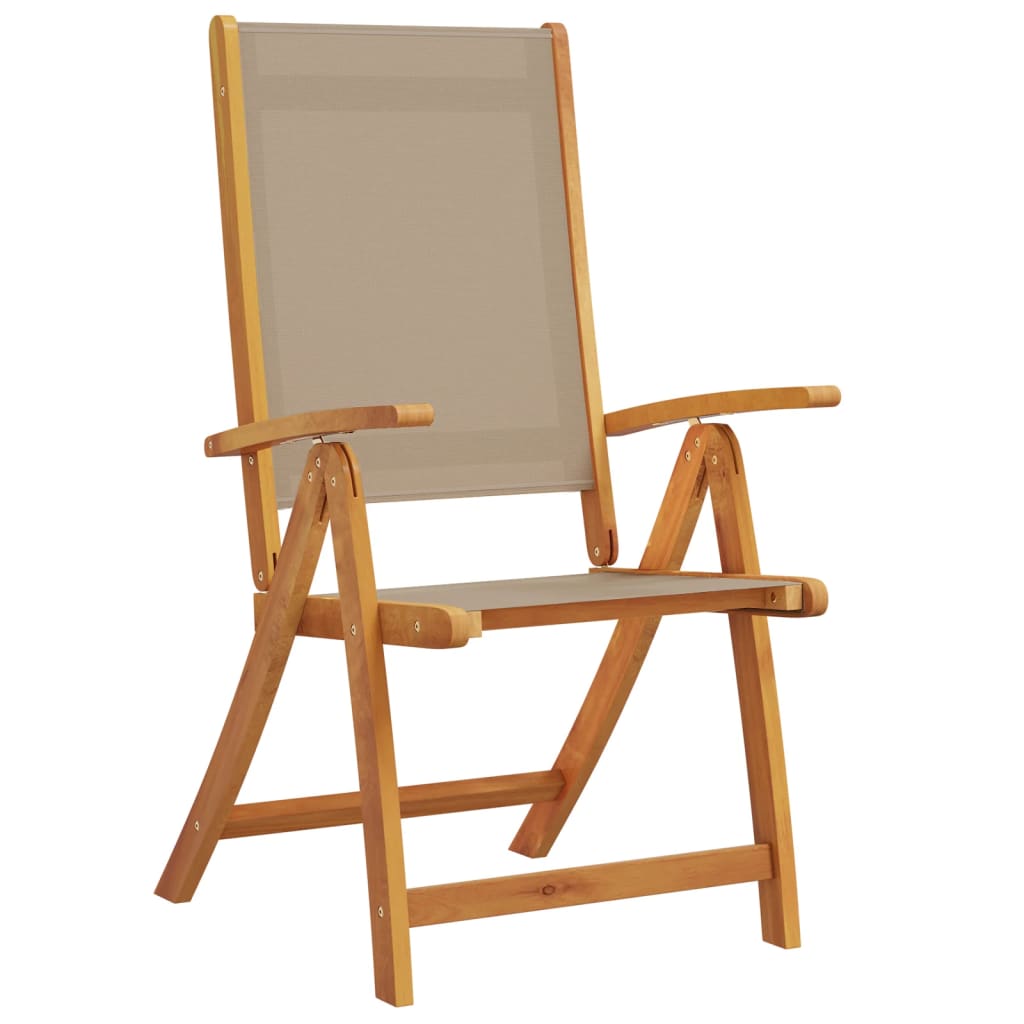2-Piece Acacia & Textilene Folding Garden Chairs - Durable & Stylish