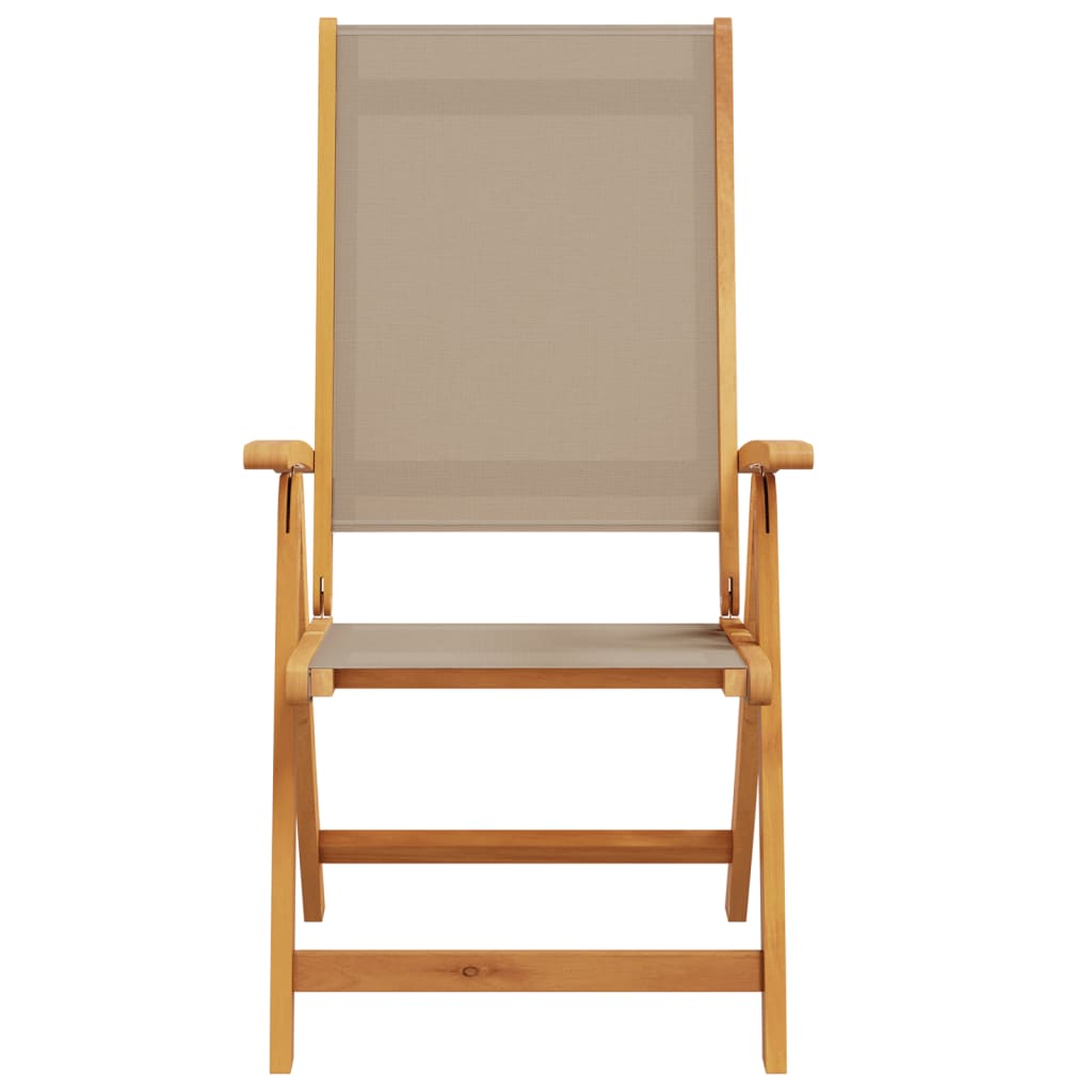 2-Piece Acacia & Textilene Folding Garden Chairs - Durable & Stylish