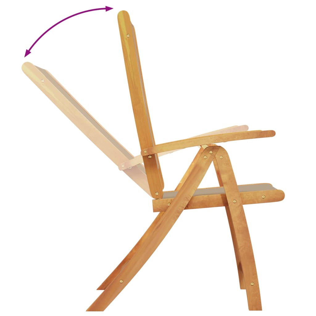 2-Piece Acacia & Textilene Folding Garden Chairs - Durable & Stylish
