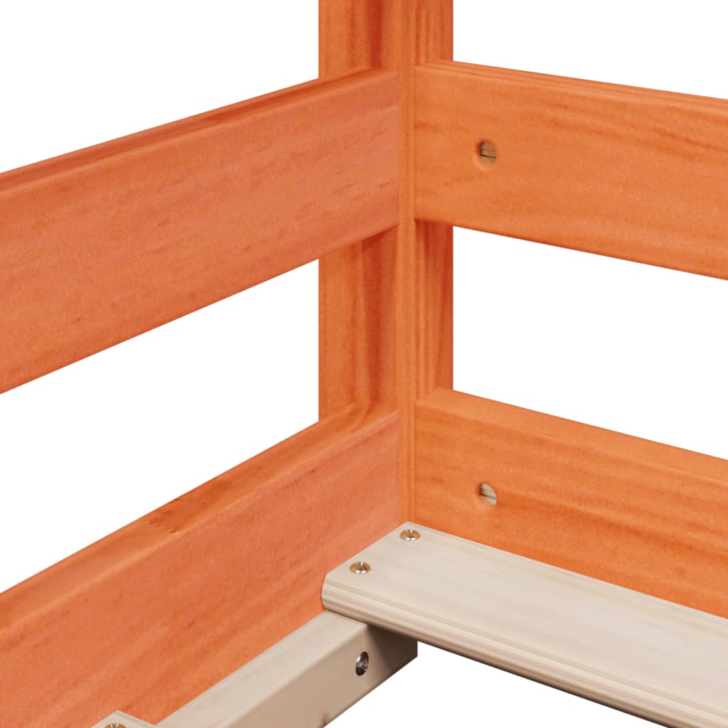 High Sleeper Bed without Mattress Wax Brown 90x200 cm Solid Wood Pine