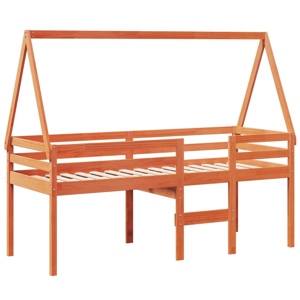 High Sleeper Bed without Mattress Wax Brown 80x200 cm Solid Wood Pine