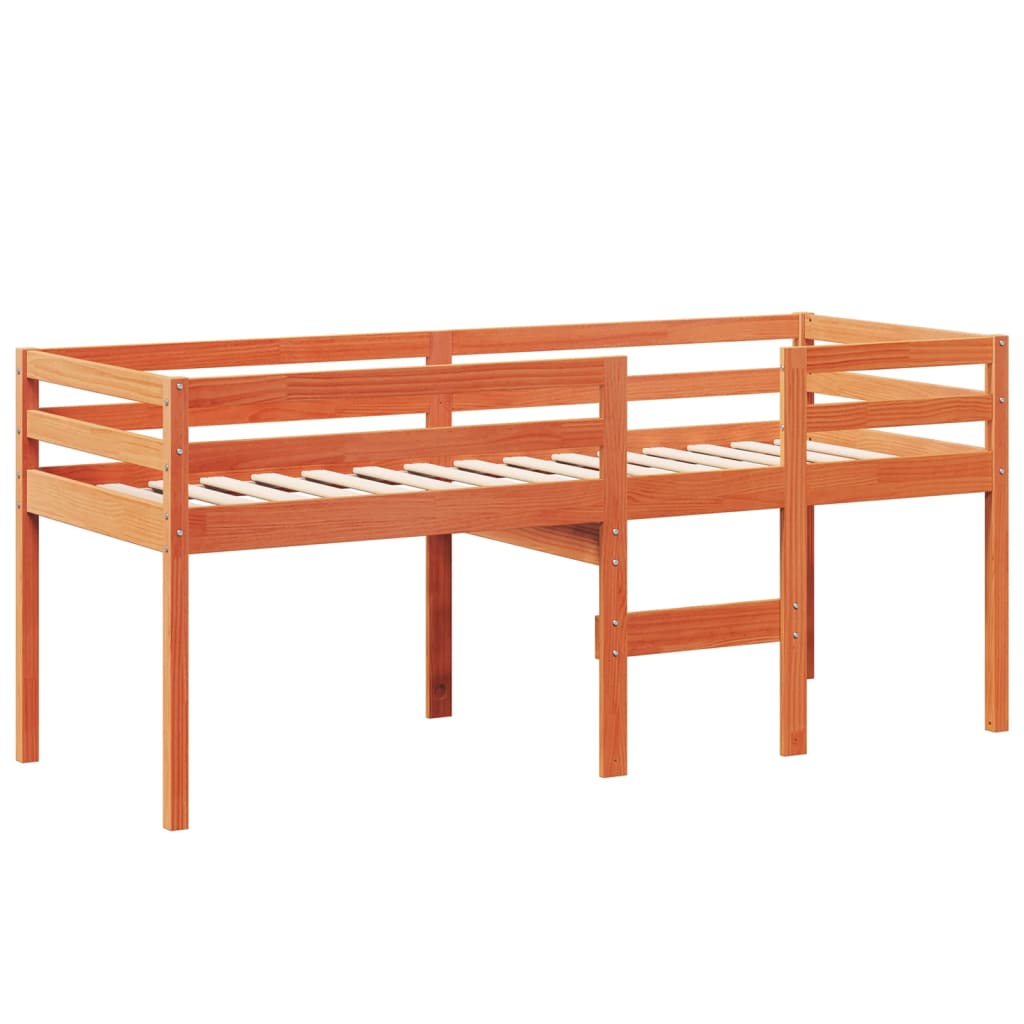 High Sleeper Bed without Mattress Wax Brown 80x200 cm Solid Wood Pine