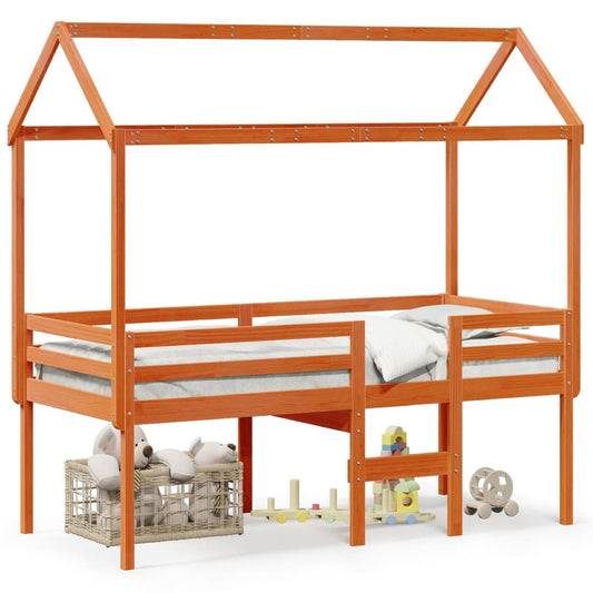 High Sleeper Bed without Mattress Wax Brown 80x200 cm Solid Wood Pine