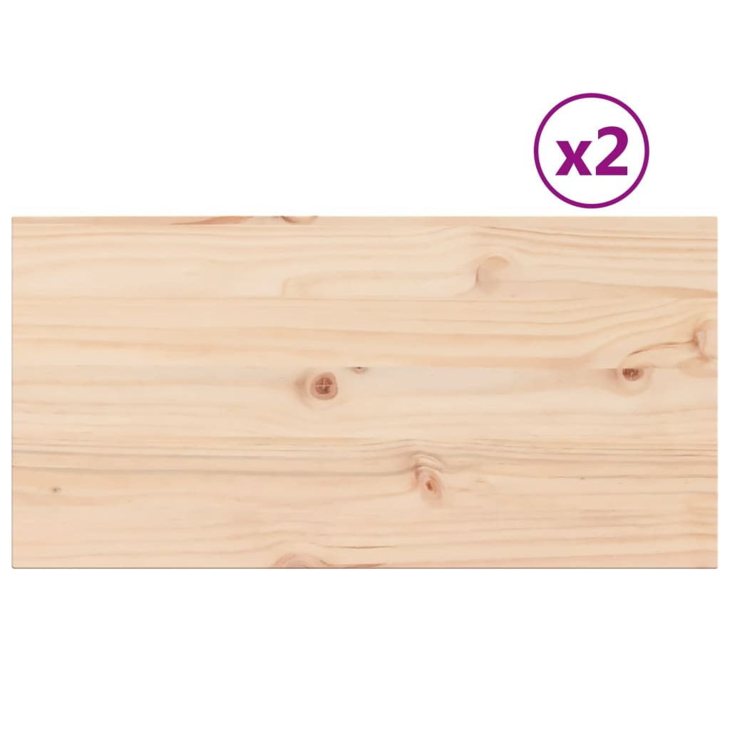 Solid Pine Table Tops 2pcs 80x40 cm Rectangular, Durable Wood