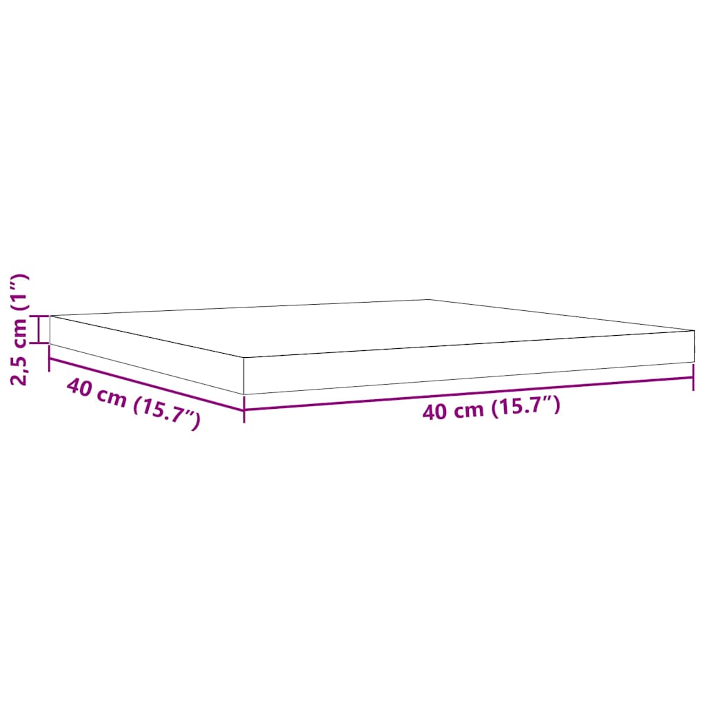 Solid Pine Square Table Top - 40x40 cm, Durable Wood Finish