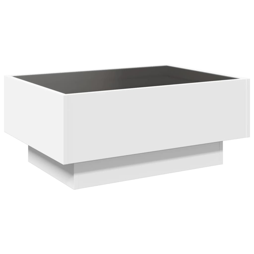 Coffee Table with LED White 70x50x30 cm Engineered Wood