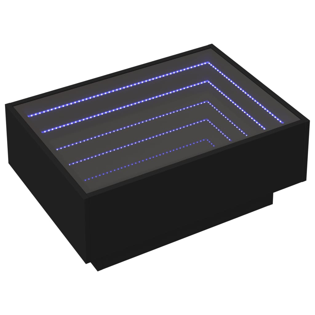 Coffee Table with LED Black 70x50x30 cm Engineered Wood