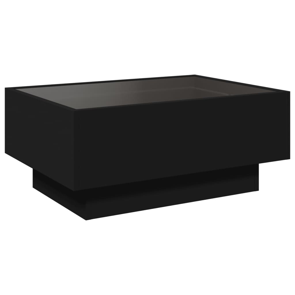 Coffee Table with LED Black 70x50x30 cm Engineered Wood