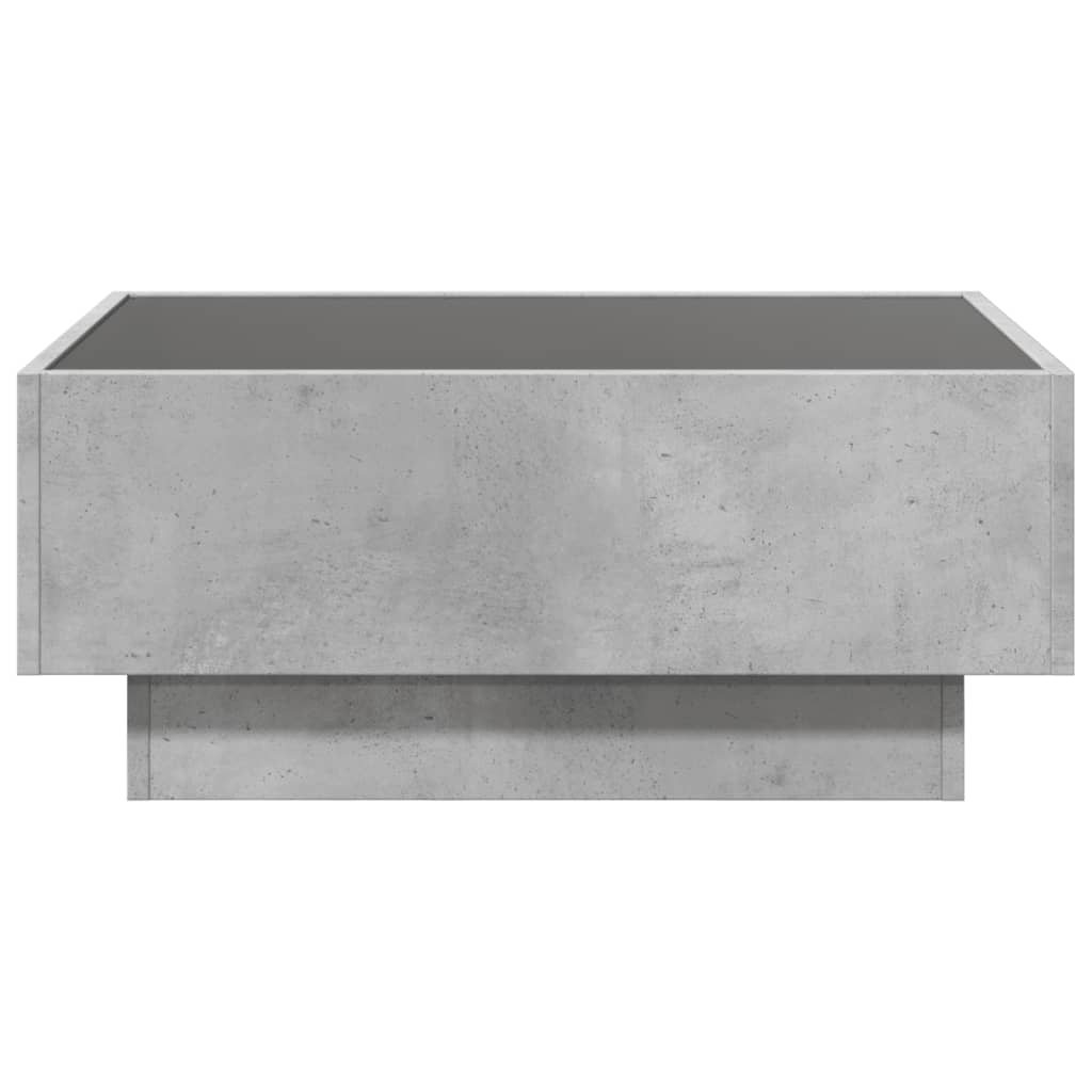 Coffee Table with LED Concrete Grey 70x50x30 cm Engineered Wood