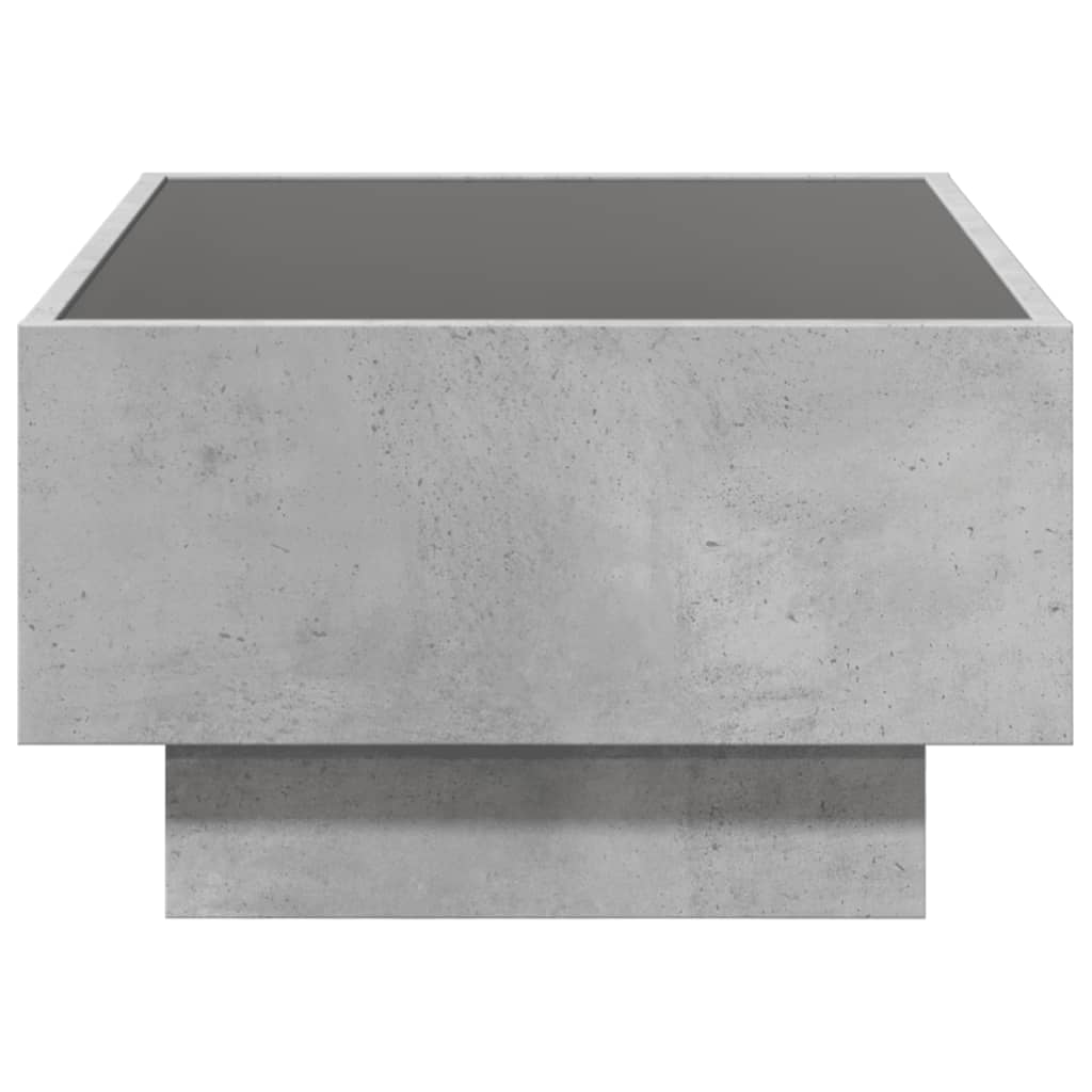 Coffee Table with LED Concrete Grey 70x50x30 cm Engineered Wood