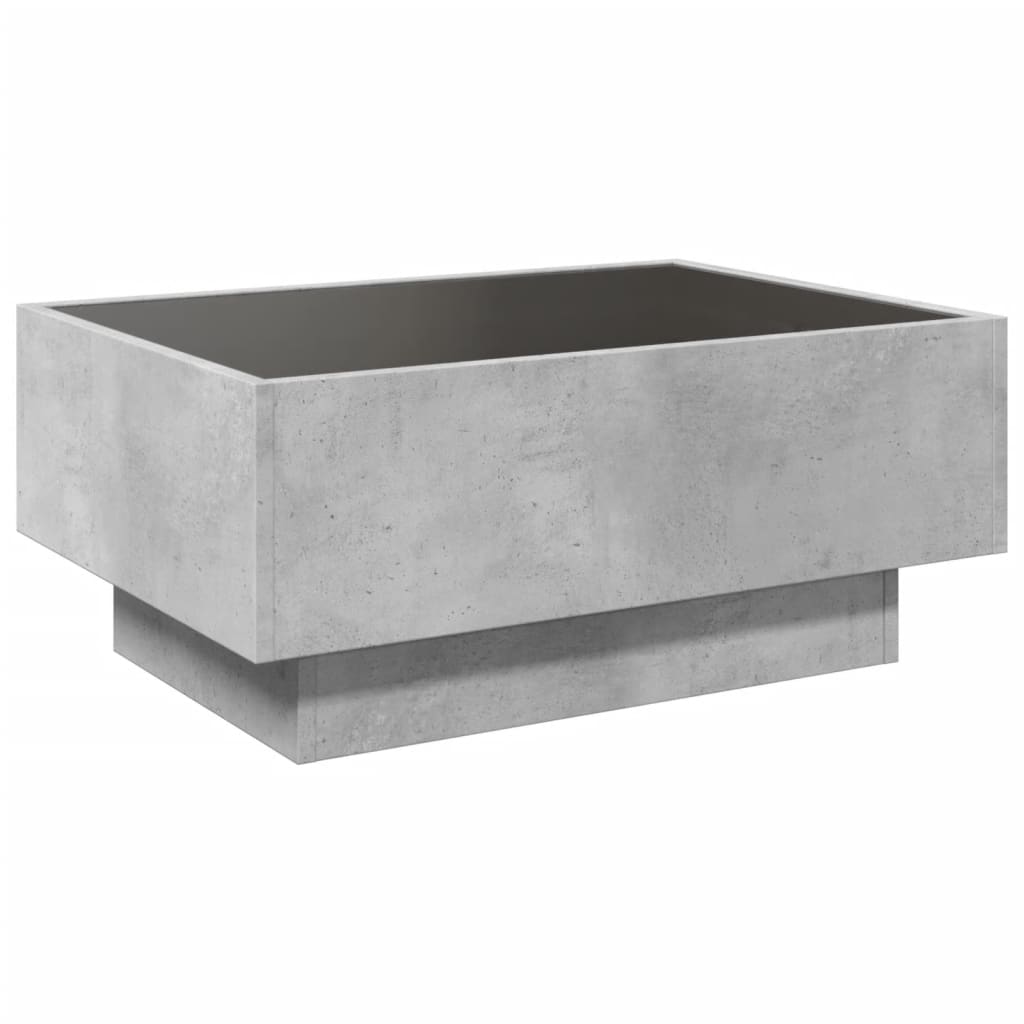 Coffee Table with LED Concrete Grey 70x50x30 cm Engineered Wood