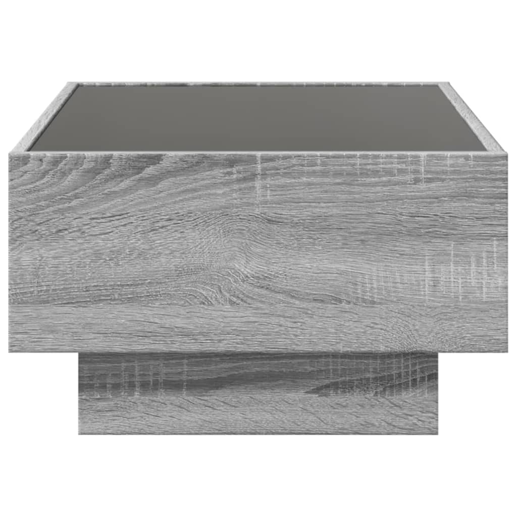 Coffee Table with LED Grey Sonoma 70x50x30 cm Engineered Wood