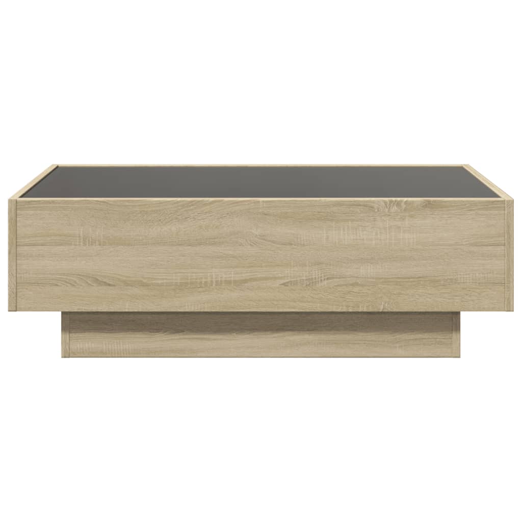 Coffee Table with LED Sonoma Oak 90x50x30 cm Engineered Wood