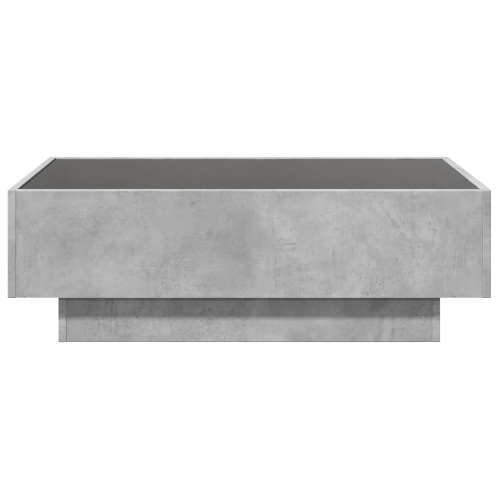 Coffee Table with LED Concrete Grey 90x50x30 cm Engineered Wood
