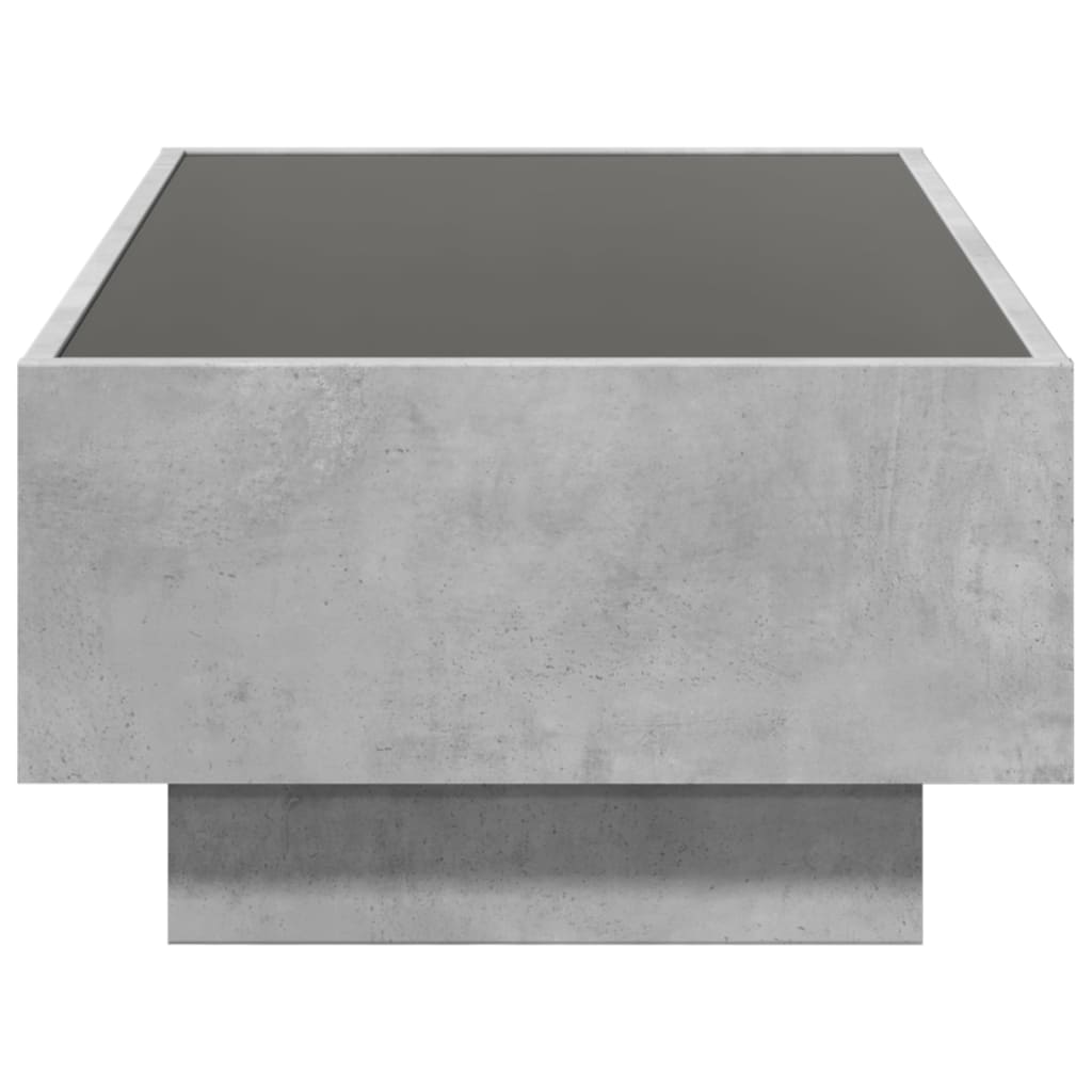 Coffee Table with LED Concrete Grey 90x50x30 cm Engineered Wood