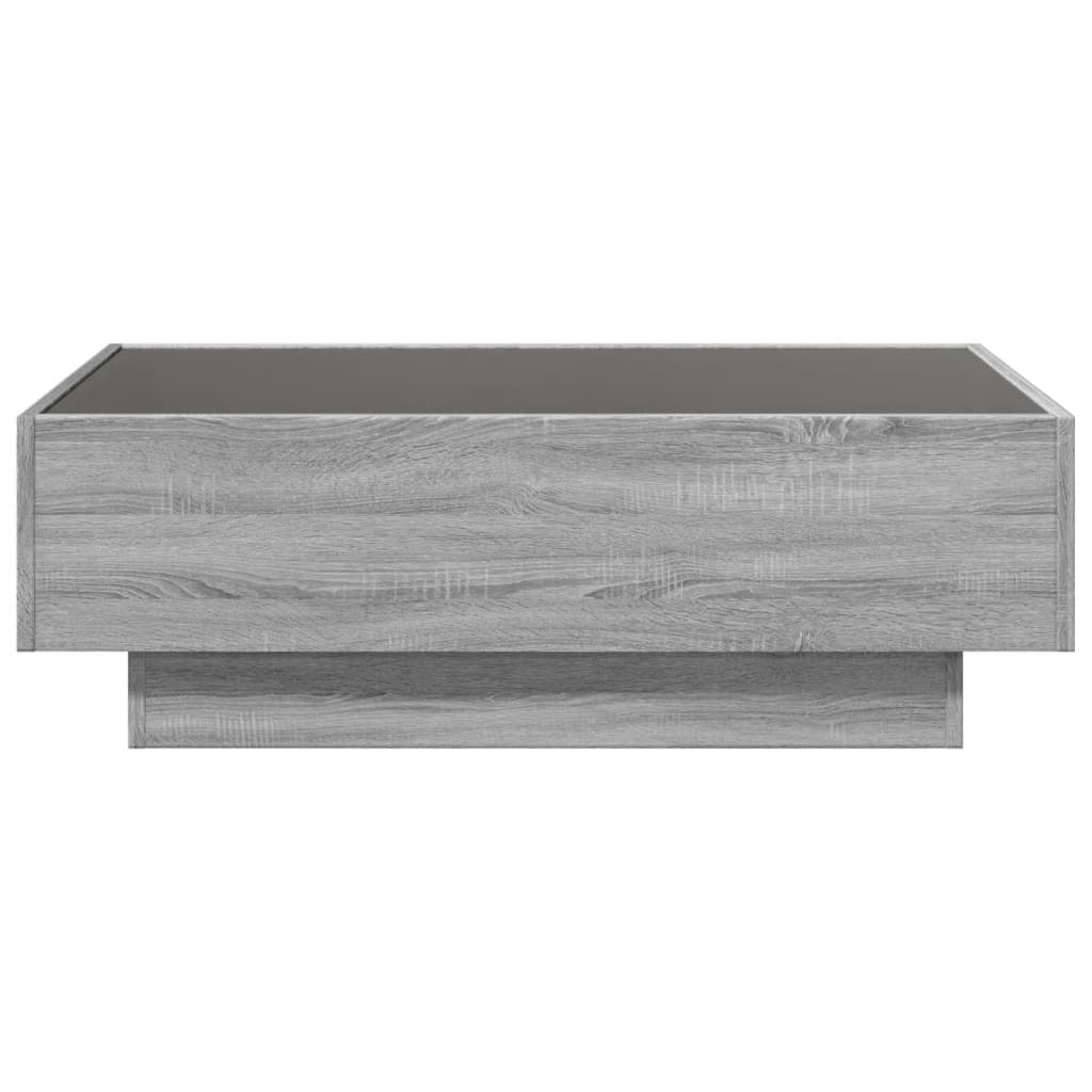Coffee Table with LED Grey Sonoma 90x50x30 cm Engineered Wood