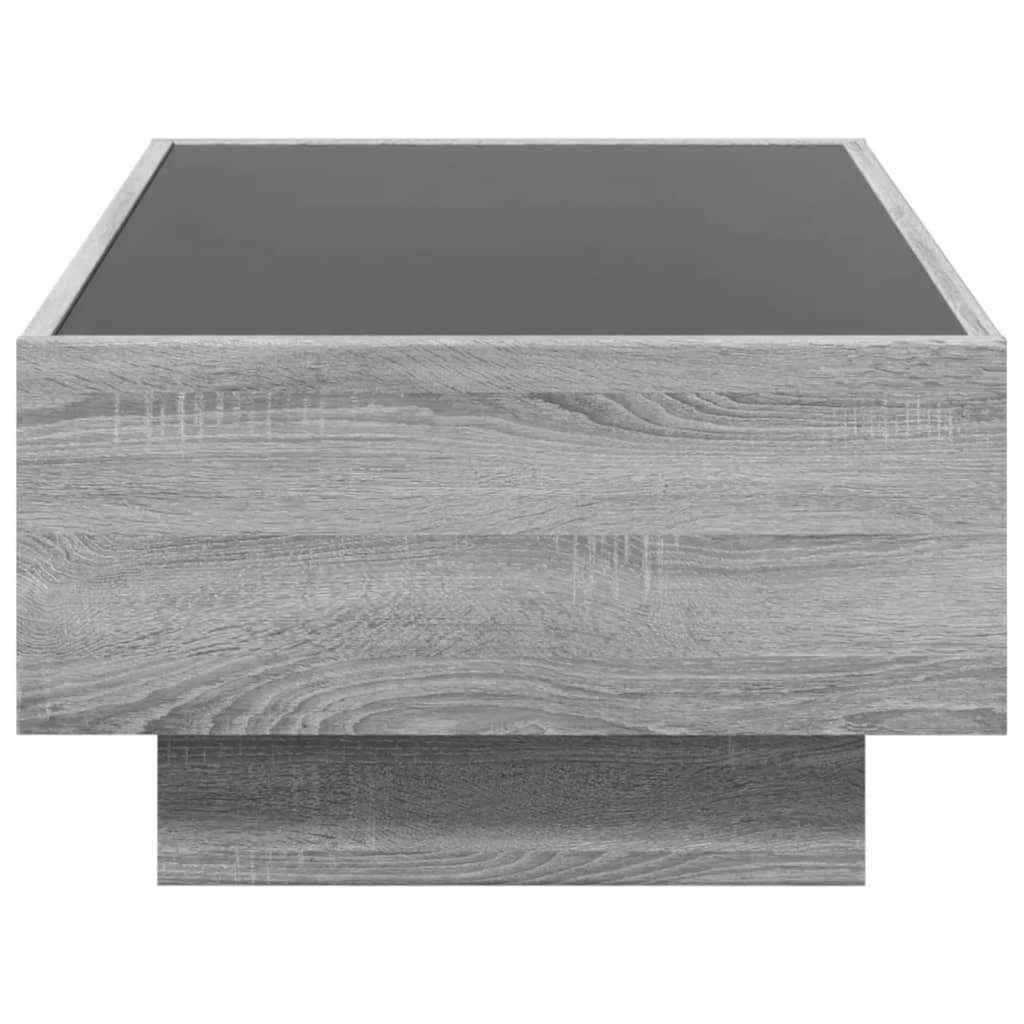 Coffee Table with LED Grey Sonoma 90x50x30 cm Engineered Wood