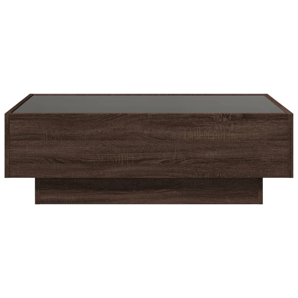 Coffee Table with LED Brown Oak 90x50x30 cm Engineered Wood