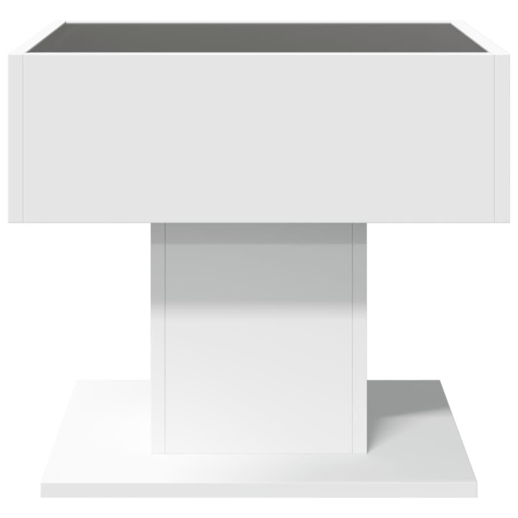 Coffee Table with LED White 50x50x45 cm Engineered Wood