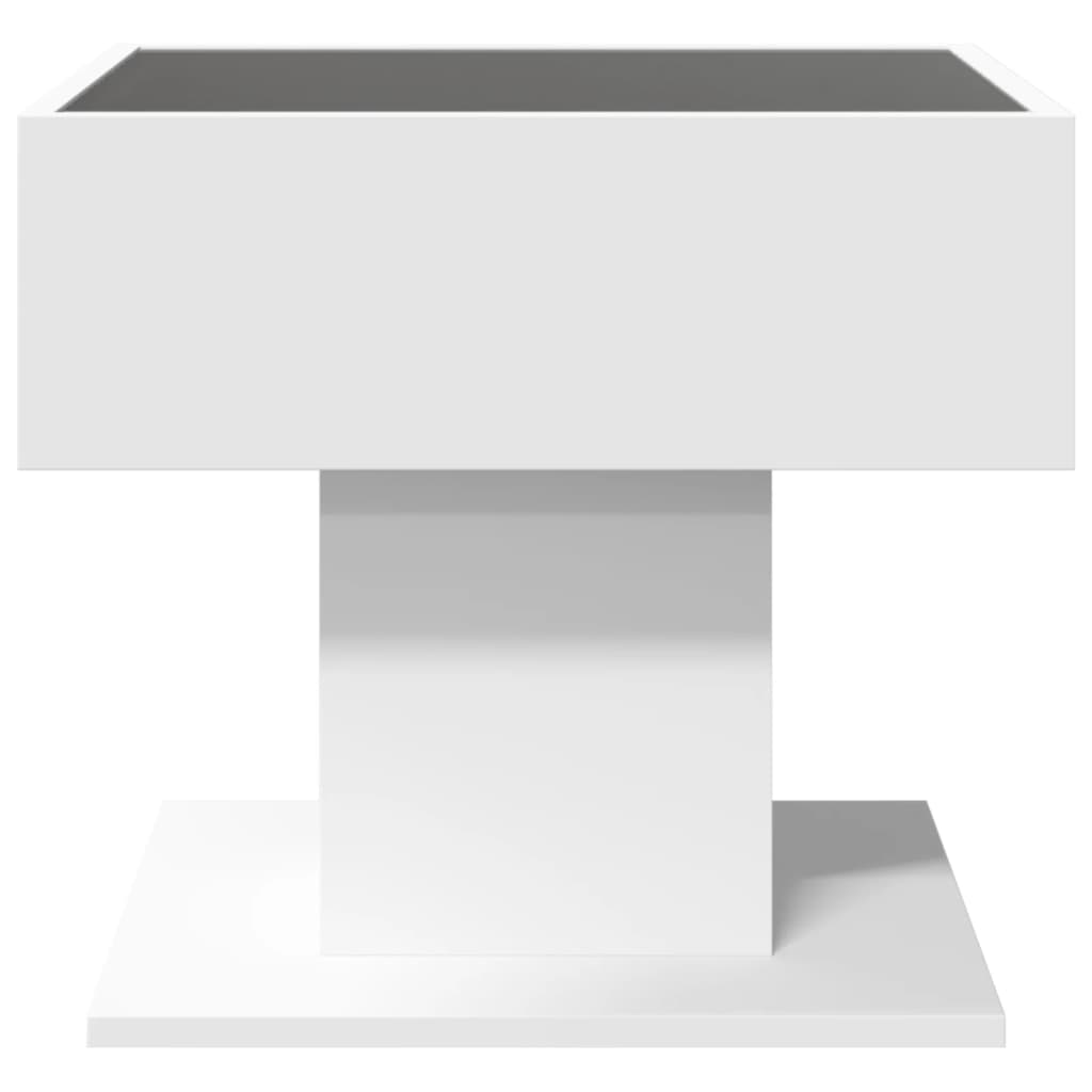 Coffee Table with LED White 50x50x45 cm Engineered Wood