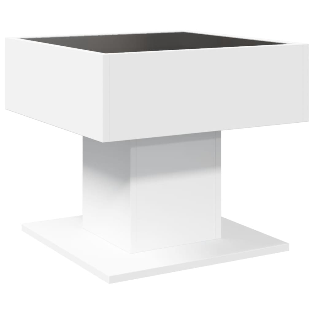 Coffee Table with LED White 50x50x45 cm Engineered Wood