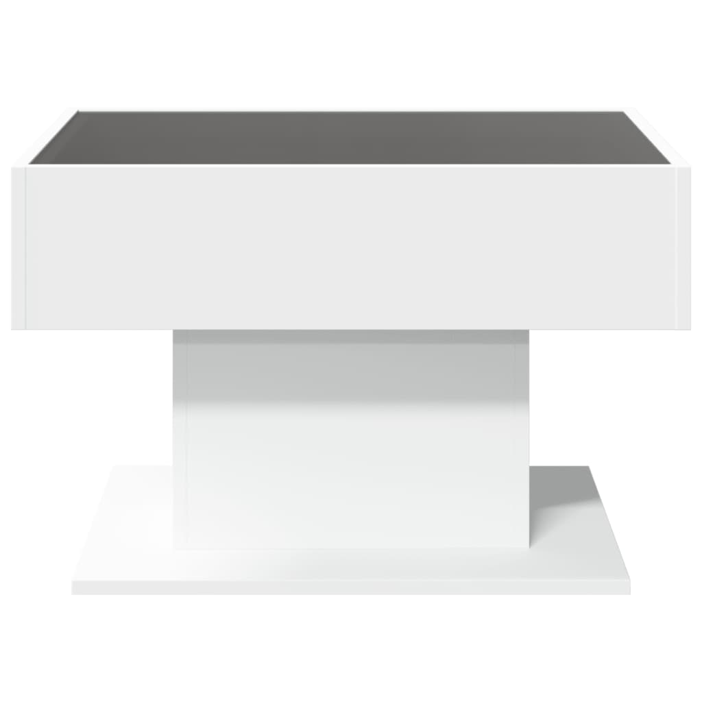 Coffee Table with LED White 70x50x45 cm Engineered Wood