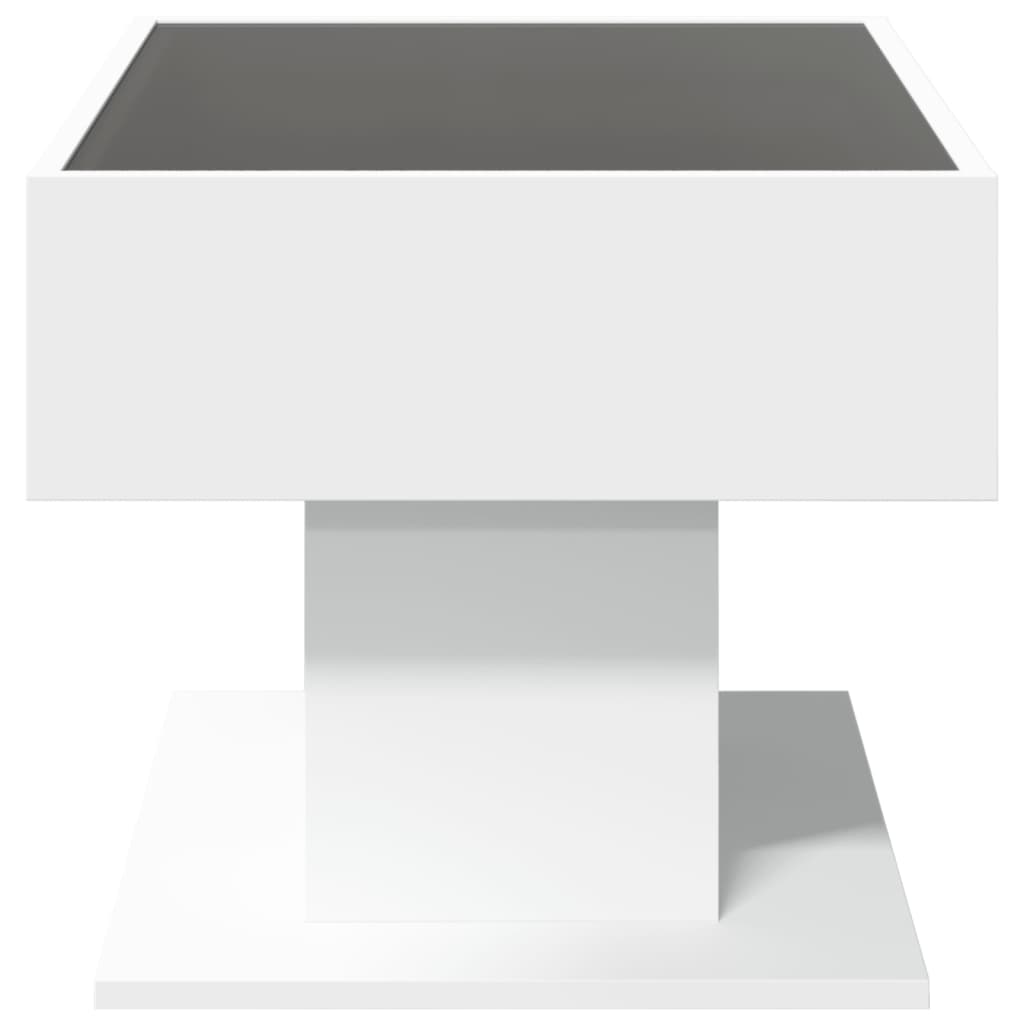 Coffee Table with LED White 70x50x45 cm Engineered Wood