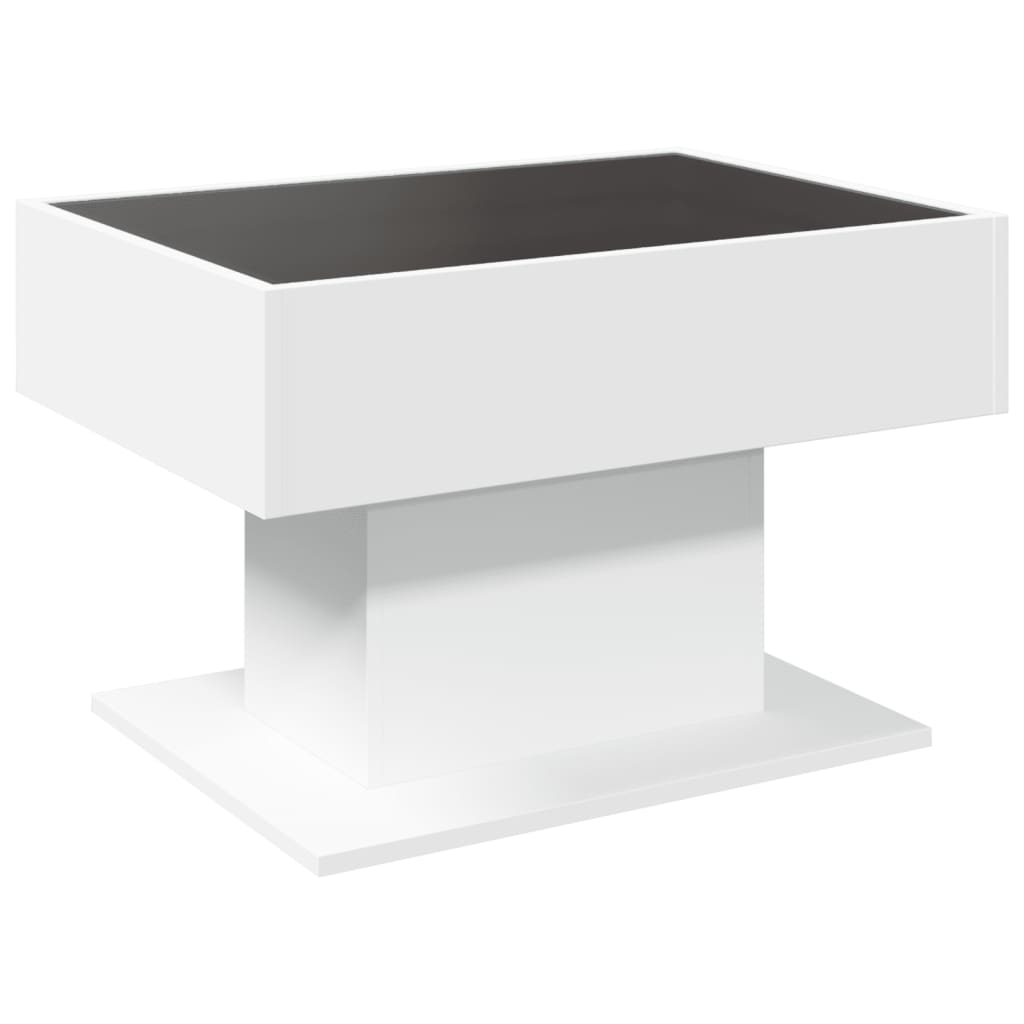 Coffee Table with LED White 70x50x45 cm Engineered Wood