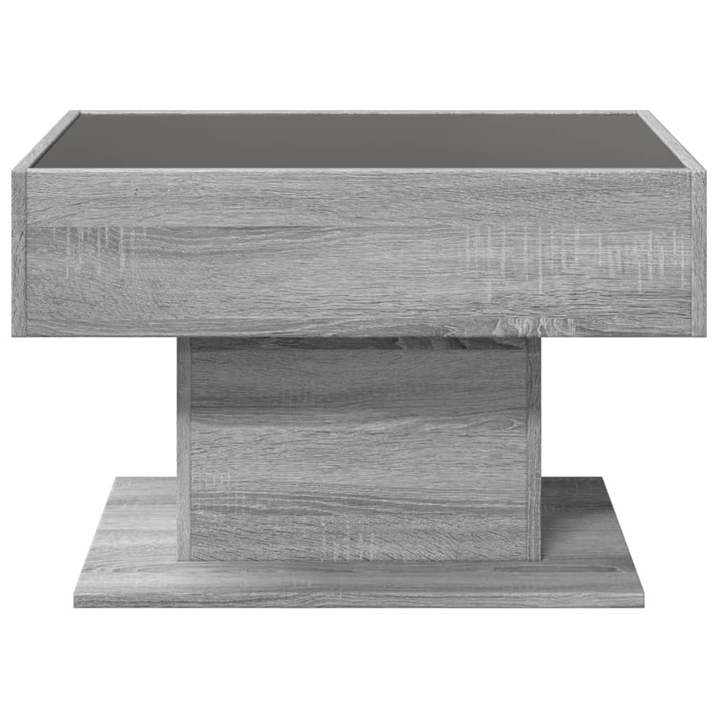 Coffee Table with LED Grey Sonoma 70x50x45 cm Engineered Wood