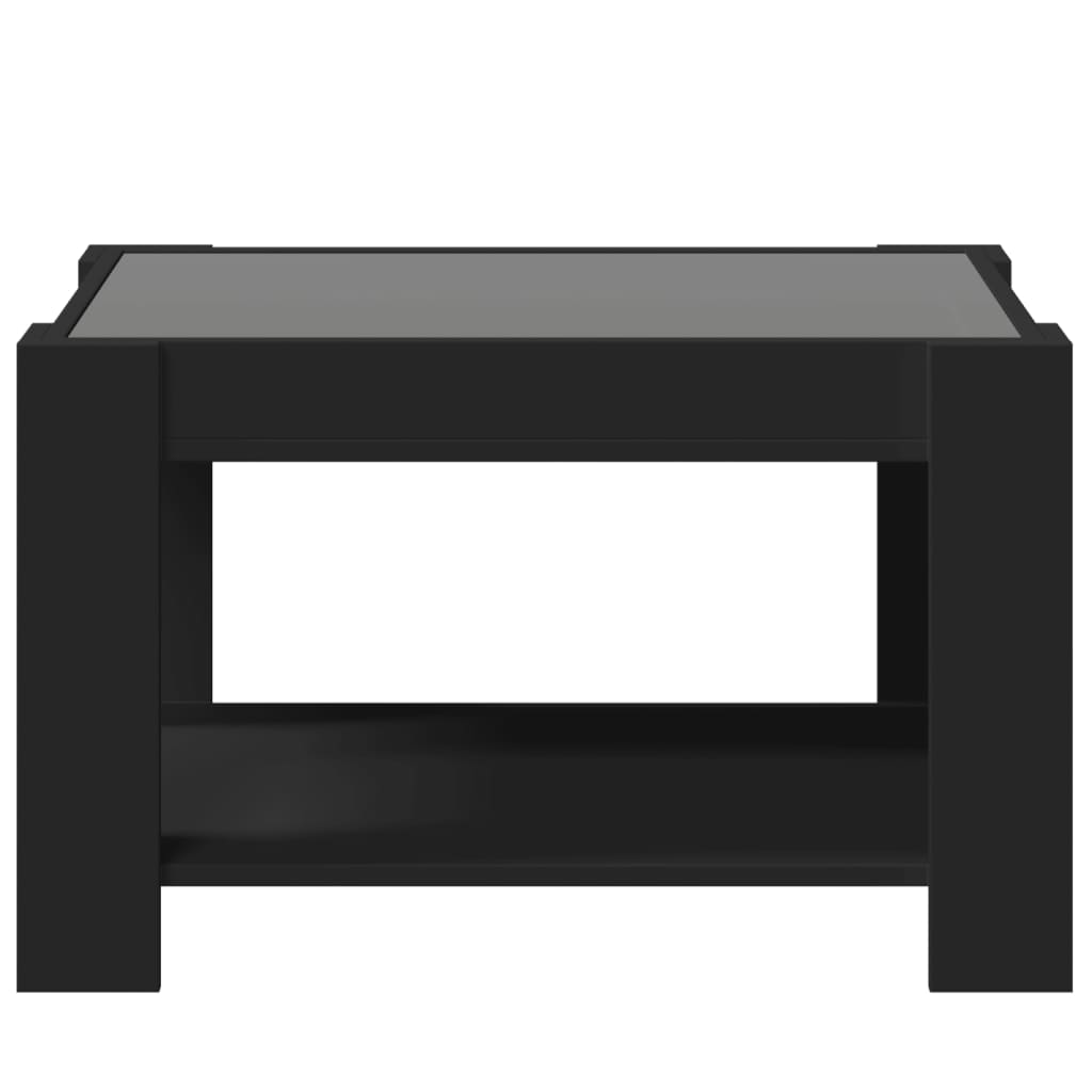 Coffee Table with LED Black 73x53x45 cm Engineered Wood